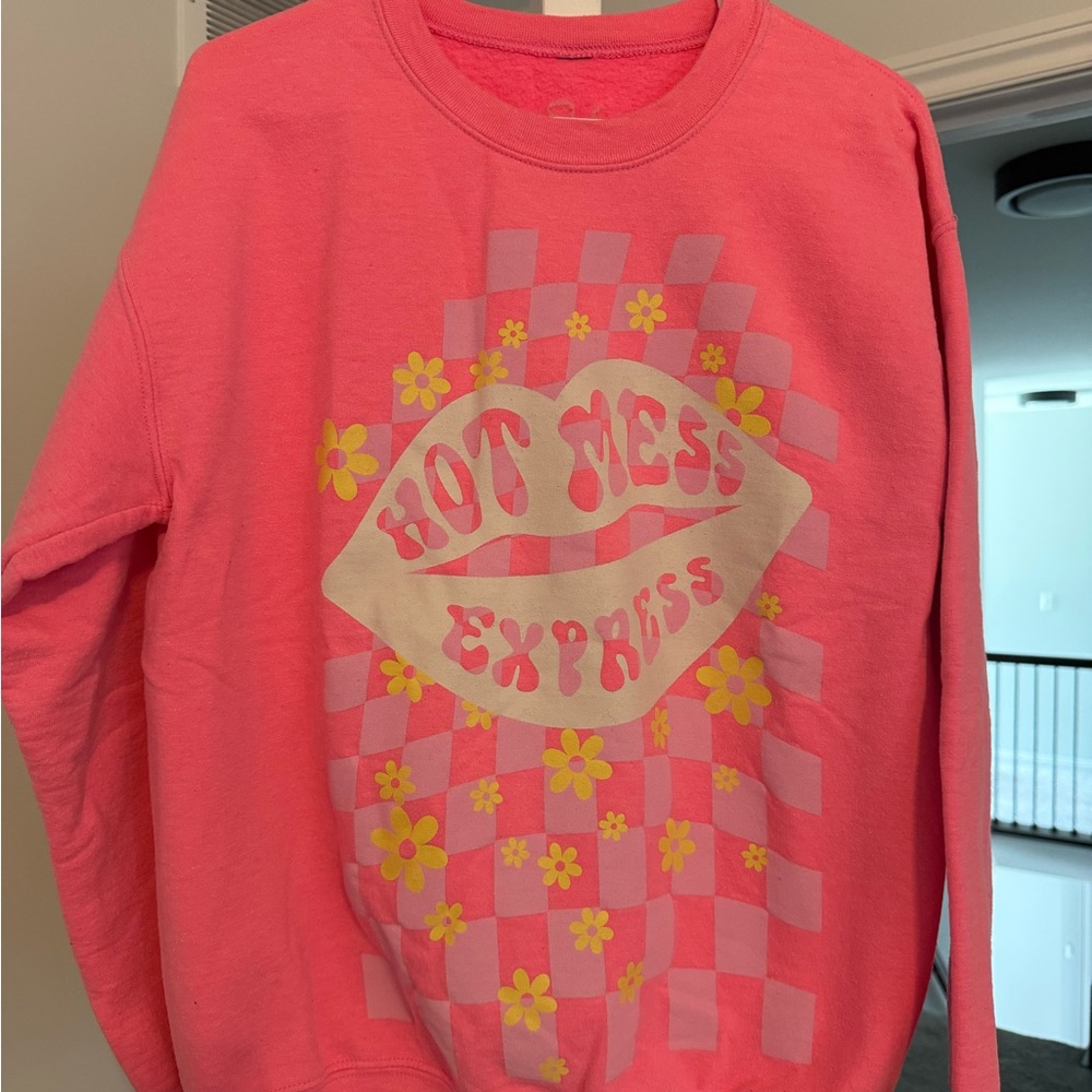 Krista Horton x Slyfox Hot Mess Graphic Sweatshirt with Yellow Floral Design